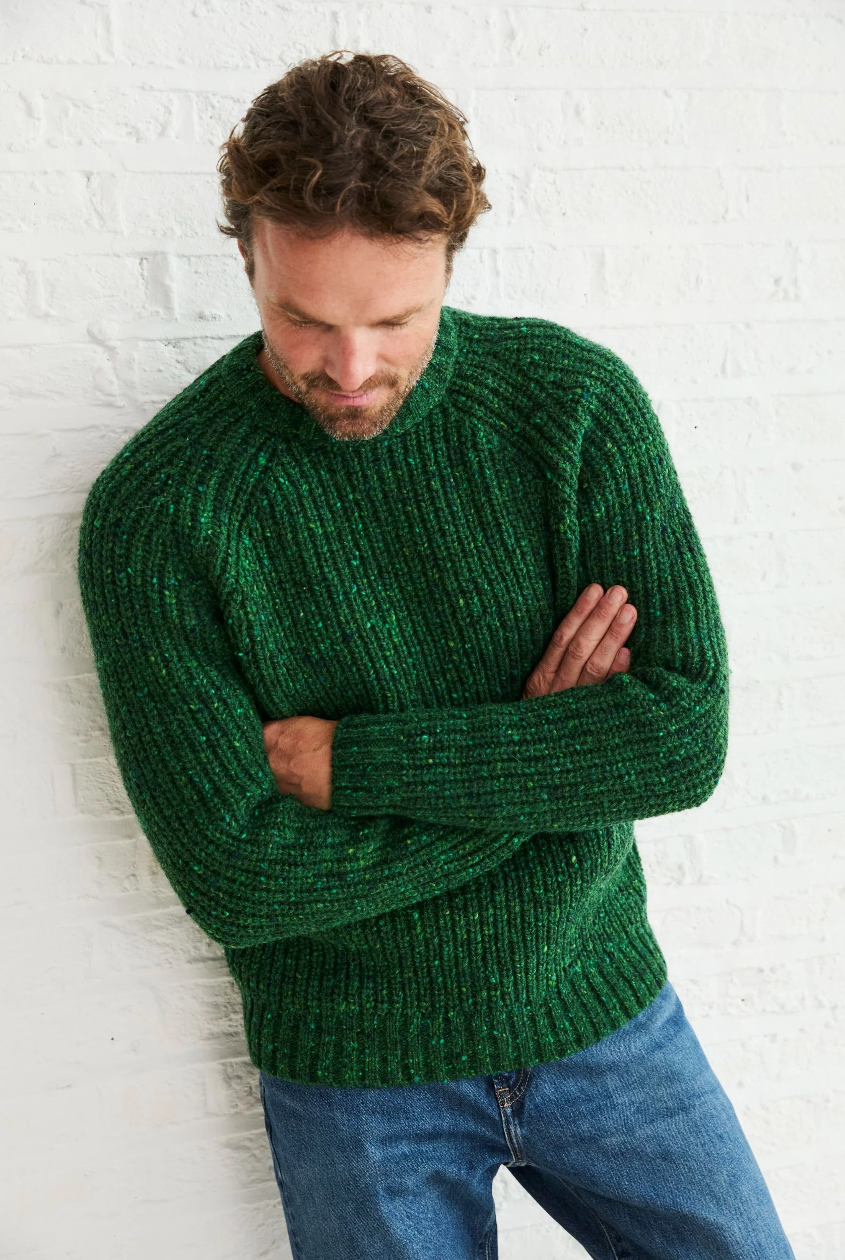Killykeen Mens Fisherman Ribbed Crew - Green - Image 3