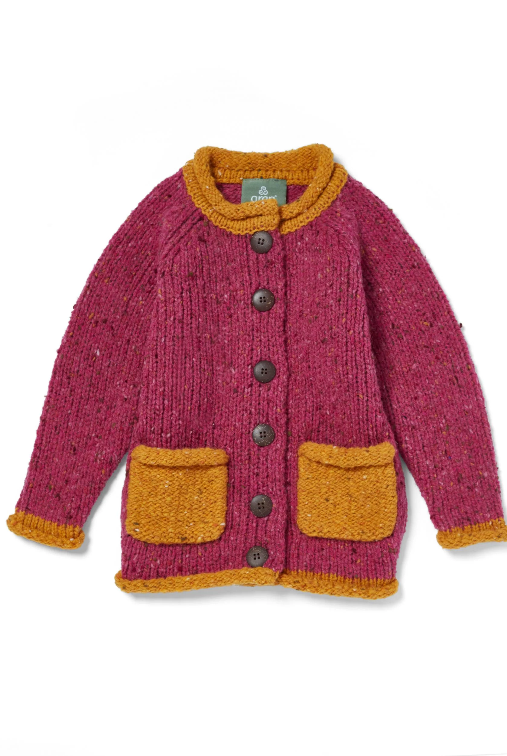 Solas Children’s Roll Neck Cardigan - Rose Haze - Image 3